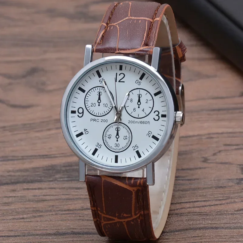 2024 Luxe Nep Drie Ogen Klassiekers Heren Quartz Horloge Zakelijk Riem Horloge Heren Wijzers Klok Relogios Masculino Часы Мужские