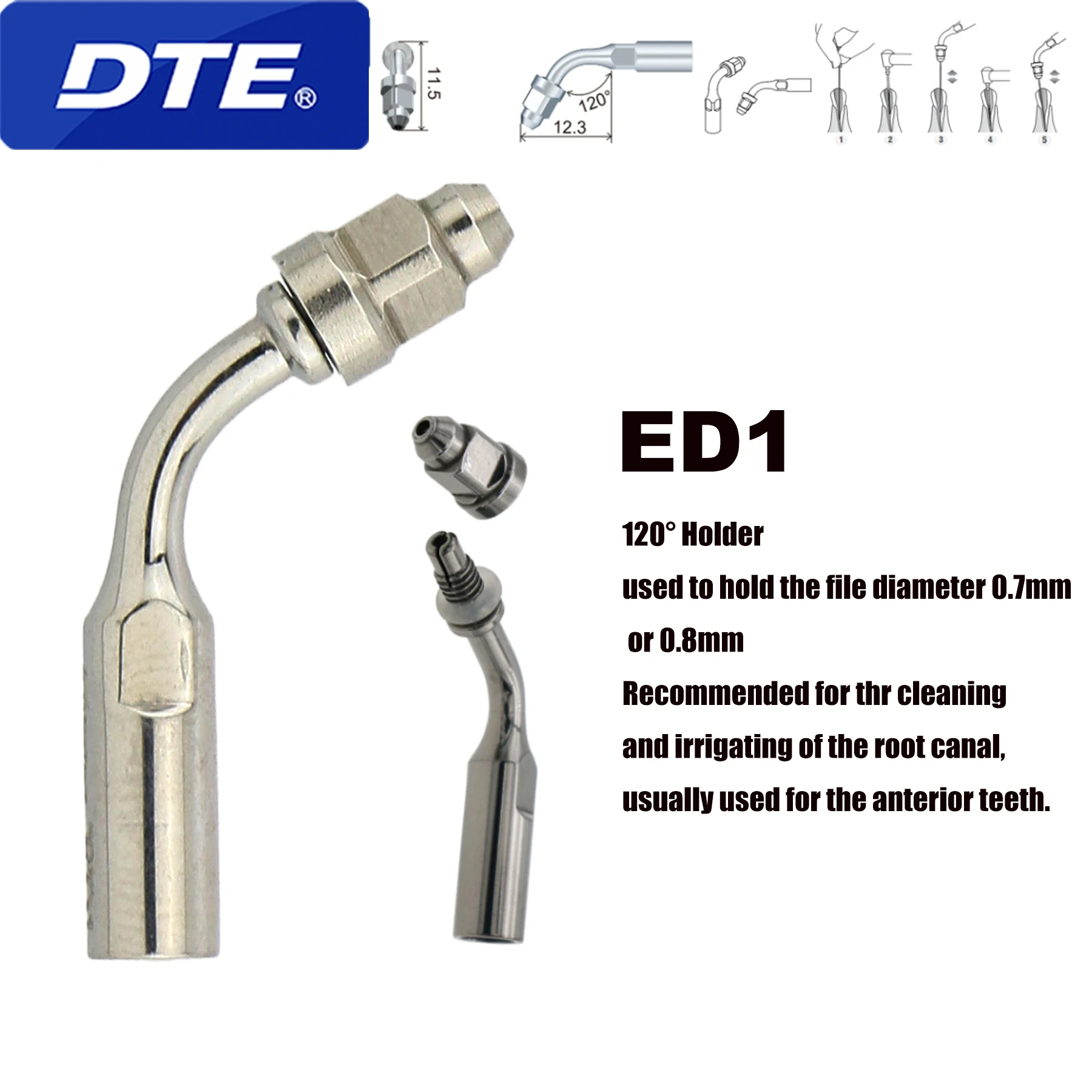 

ED1 Dental Ultrasonic Endodonticss Scaler Tips Piezo Endo Root Canal for Satelec DTE