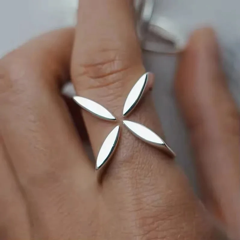 Sam Panda Ringe aus 925er-Sterlingsilber für Damen und Herren, edler Schmuck, verstellbarer Ring in offener Flügelform, für Party, Geburtstag, Geschenk