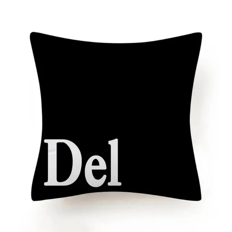 Double Sided Computer Keys Pillow Cover, Geometric Design for Sofa Bedroom and Contemporary Room Styling