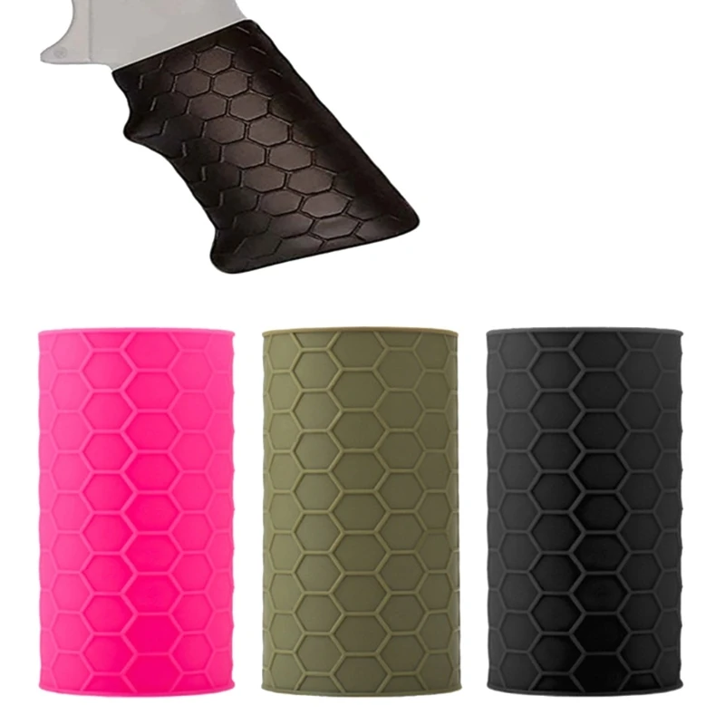 Zeshoekig patroon Rubberen hoes Grip Handschoen Mouw Pistool Rubberen beschermhoes