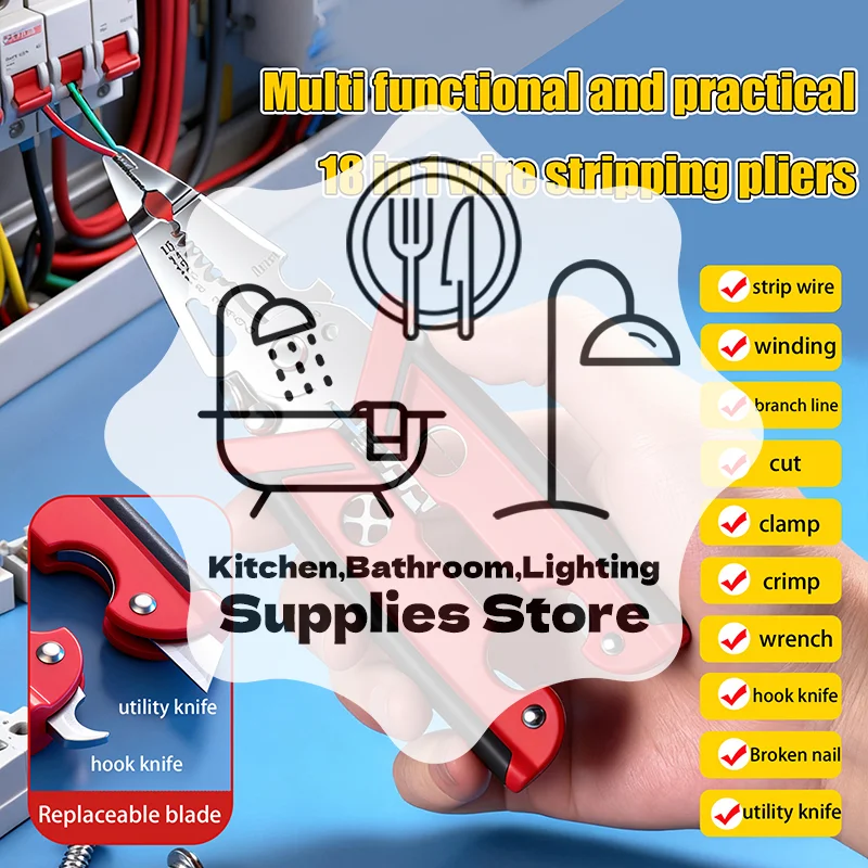 

in 1 Versatile Electrician Wire Crimper Stripping Tool Labor-Saver Pliers
