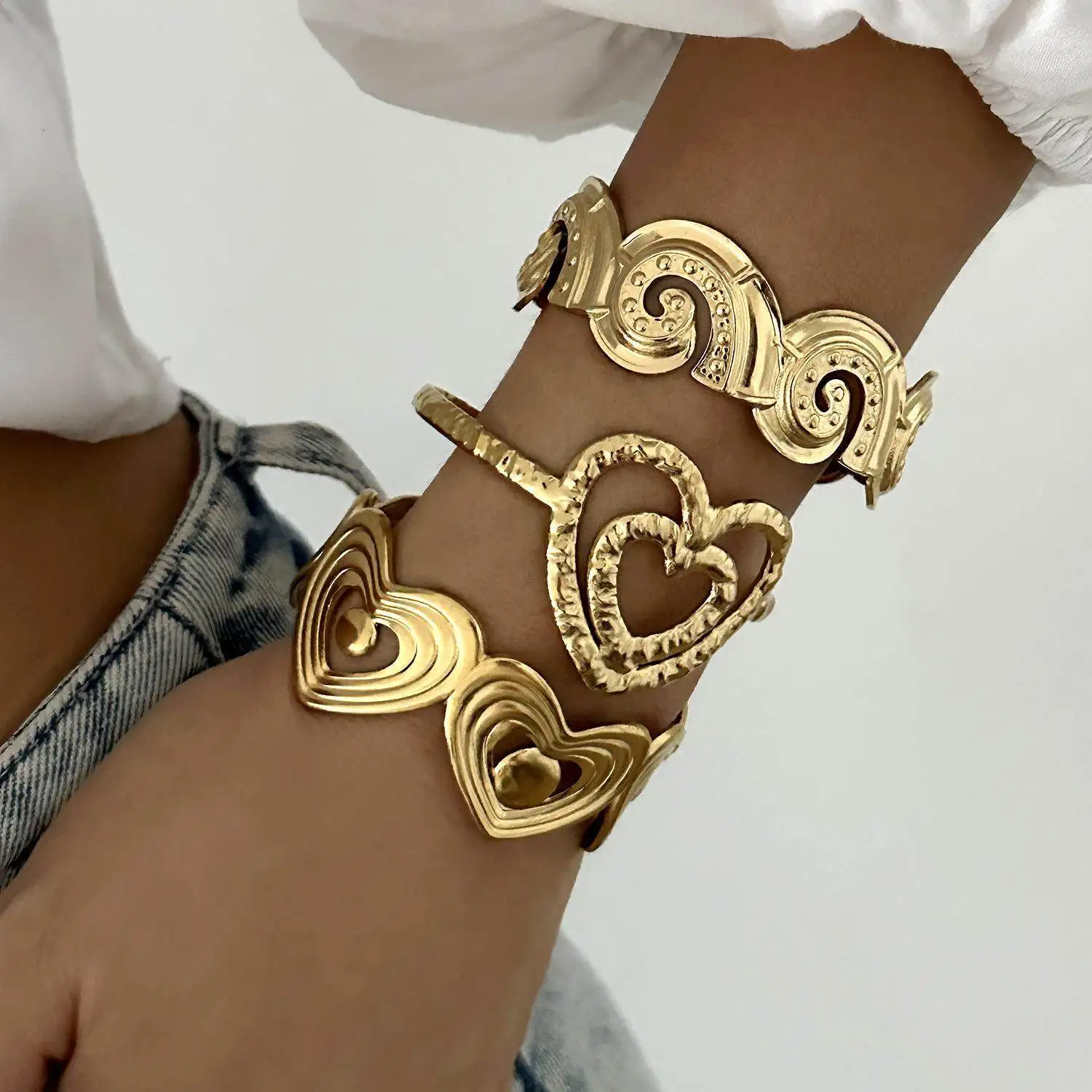 

Преувеличенный браслет из нержавеющей стали, модный высококачественный масляный Pr, симметричное сердце, ручные украшения, персонализированные