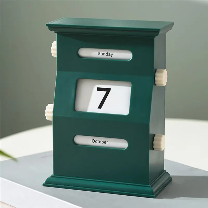 A29F-Calendar Desk Retro Calendar Blocks Desk Date Display Desk Decorations Desktop Decor Date Blocks