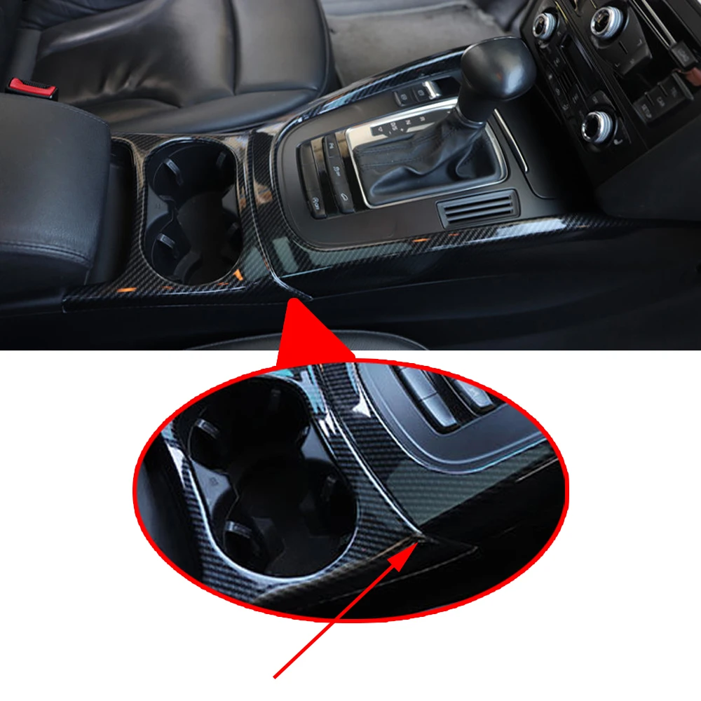 Car LHD Console Armrest Gear Shift Decoration Frame Cover Trim Carbon Fiber Color Interior For Audi Q5 2010-2016