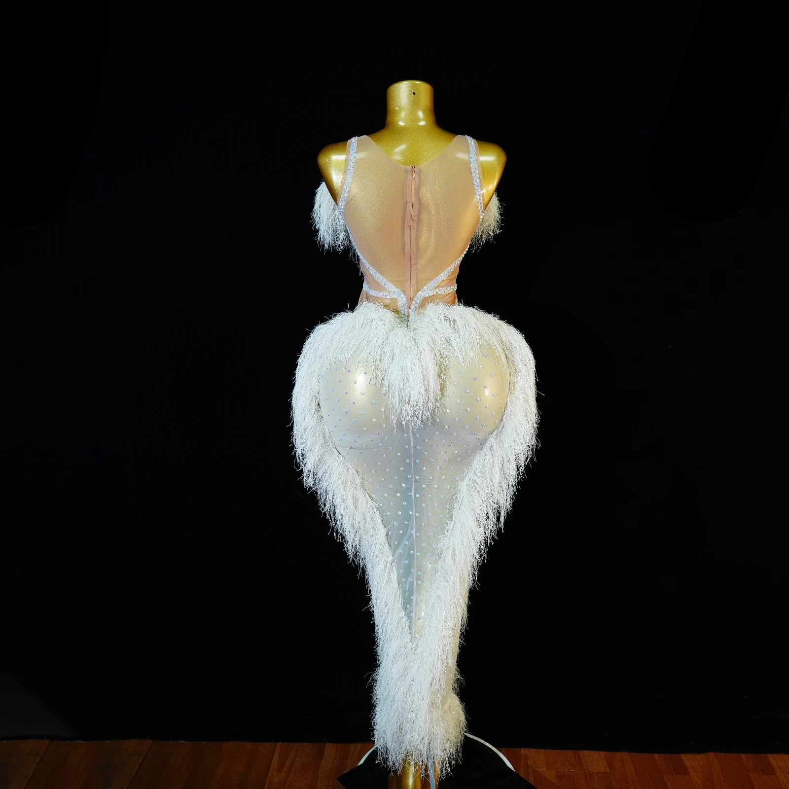 Abito Lungo di Lusso Bianco co - Sexy Mesh Sheer Bodycon Dress recensione e prezzo