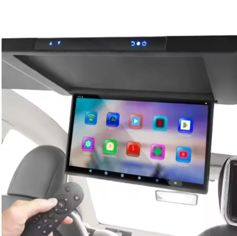 

17.3inch Full HD LCD Screen Ceiling Mount Lift Flip Down Car Support Digital TV Box Car Roof for Model Y 3