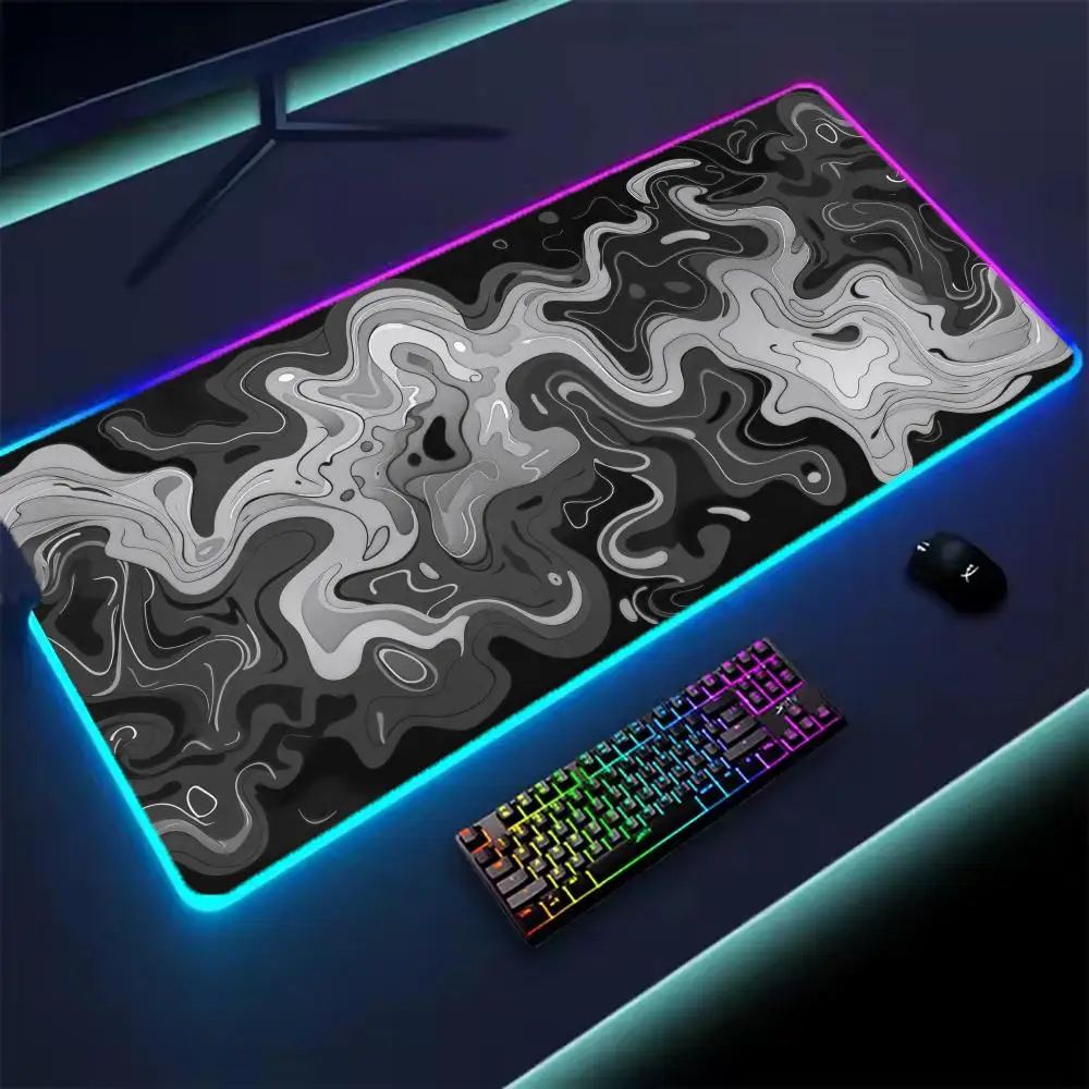 포매션 플루이드 마우스 패드 XXL RGB 게이밍 마우스 패드 게이머 액세서리 대형 LED 조명 마우스패드 PC 컴퓨터 책상 매트 (백라이트 포함)