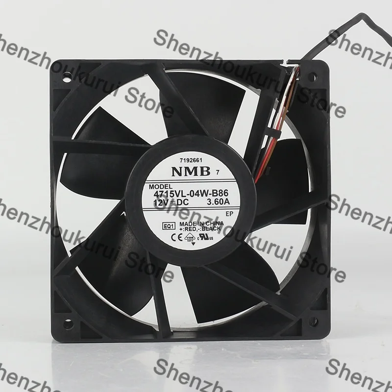 

Original genuine NMB four-wire 4715VL-04W-B86 12038 DC12V PWM temperature control 3.6A 12CM heat dissipation fan