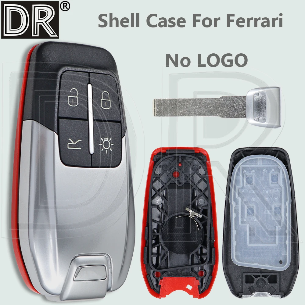 DR Replacement 4 Button Keyless Go Smart Car Remote Key Shell Case For Ferrari 458 588 488GTB LaFerrari