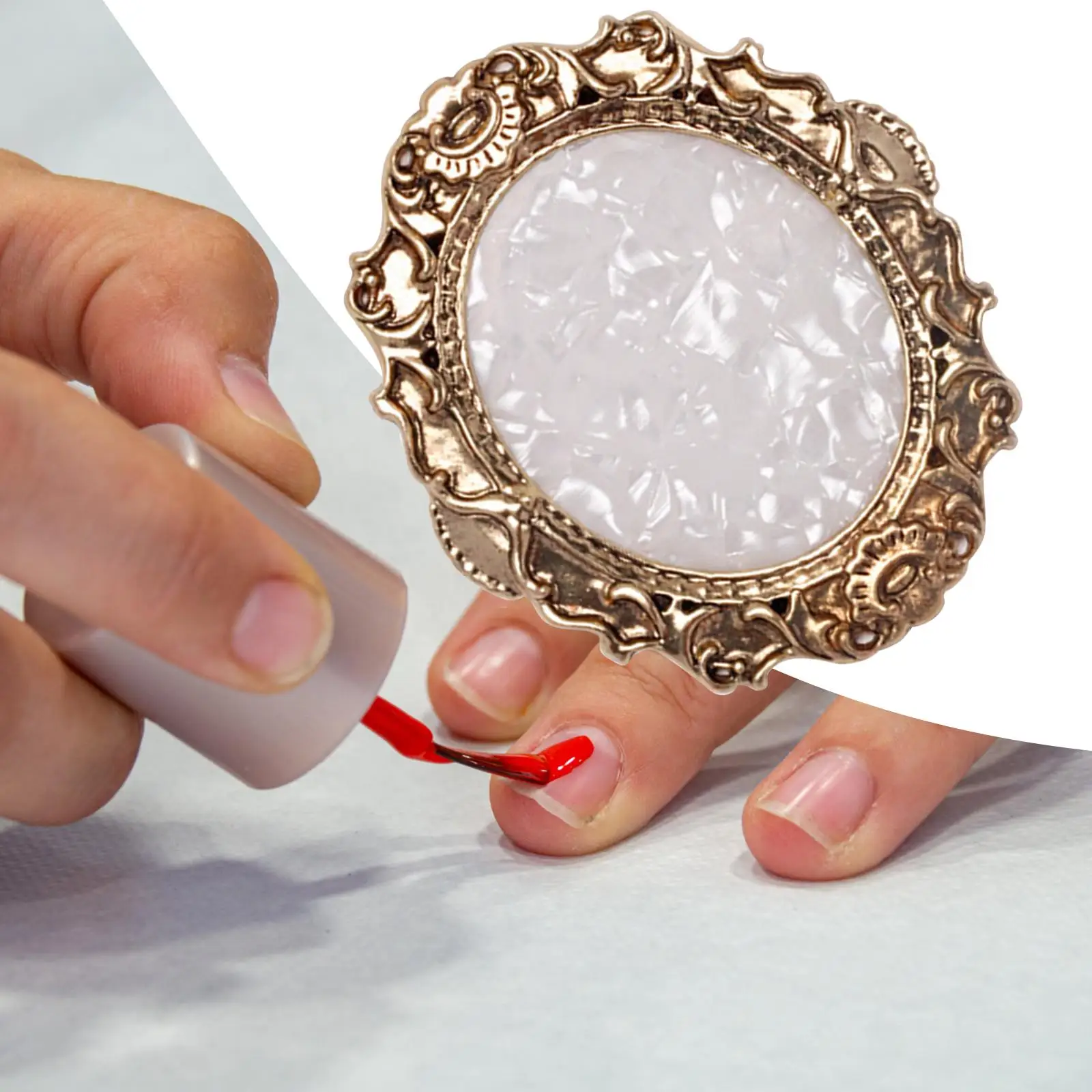 Paleta mezcladora de resina para decoración de uñas, herramienta de manicura de Color dorado, placa de exhibición cosmética para decoración de uñas y bricolaje