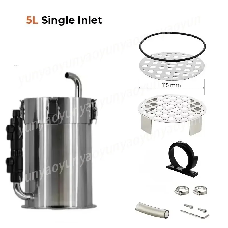 Fish Tank External Filter Bucket, Bucket Type Aquarium Grass Tank Stainless Steel Professional Filter Bucket