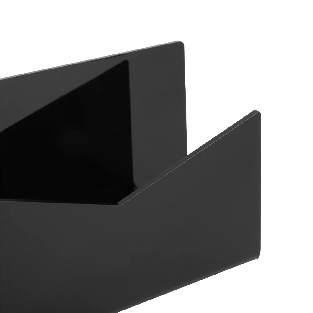 2 Pack 6.02*3.98*2.36in Acrylic Mail Organizer Vertical Design Black Color File Folder Sorter Sturdy Lightweight Construction