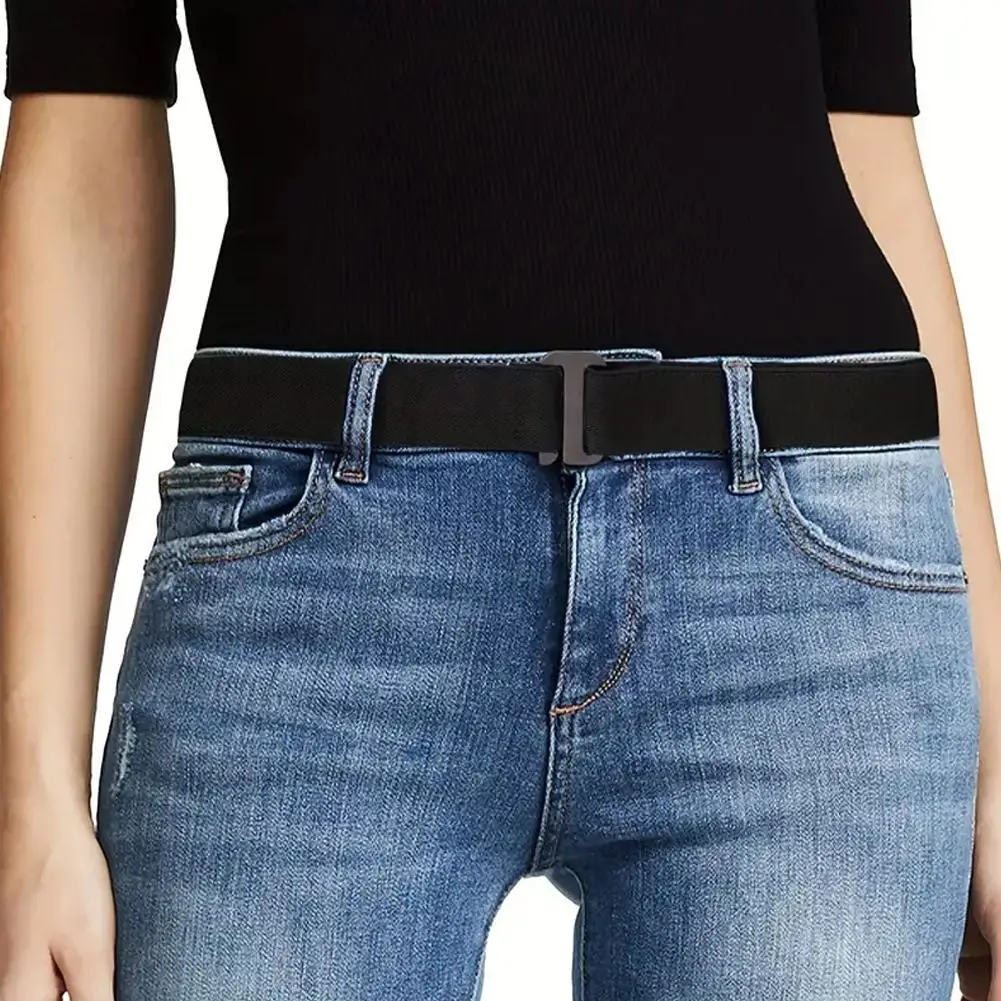 Cintura larga elastica da donna Decorazione gonna semplice Cintura regolabile invisibile senza fibbie Cintura per pantaloni jeans