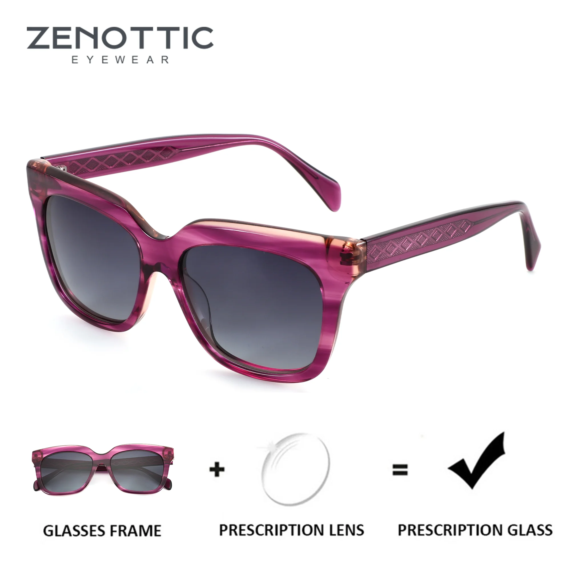 

ZENOTTIC (размер M) женские солнцезащитные очки по индивидуальному заказу с бабочкой, ацетатные поляризационные прогрессивные оптические солнцезащитные очки UV400