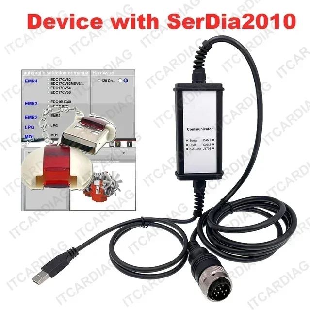 For Deutz Diagnostic Programming Tool Engine Communicator With Serdia 4.0 SerDia2010 Software Deutz Decom Diagnostic tool