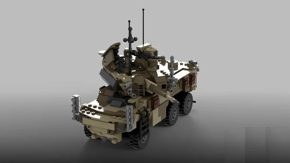 車輪付き戦車車両 MOC-149815 • 900 パーツ ビルディングブロックモデル 誕生日おもちゃギフト