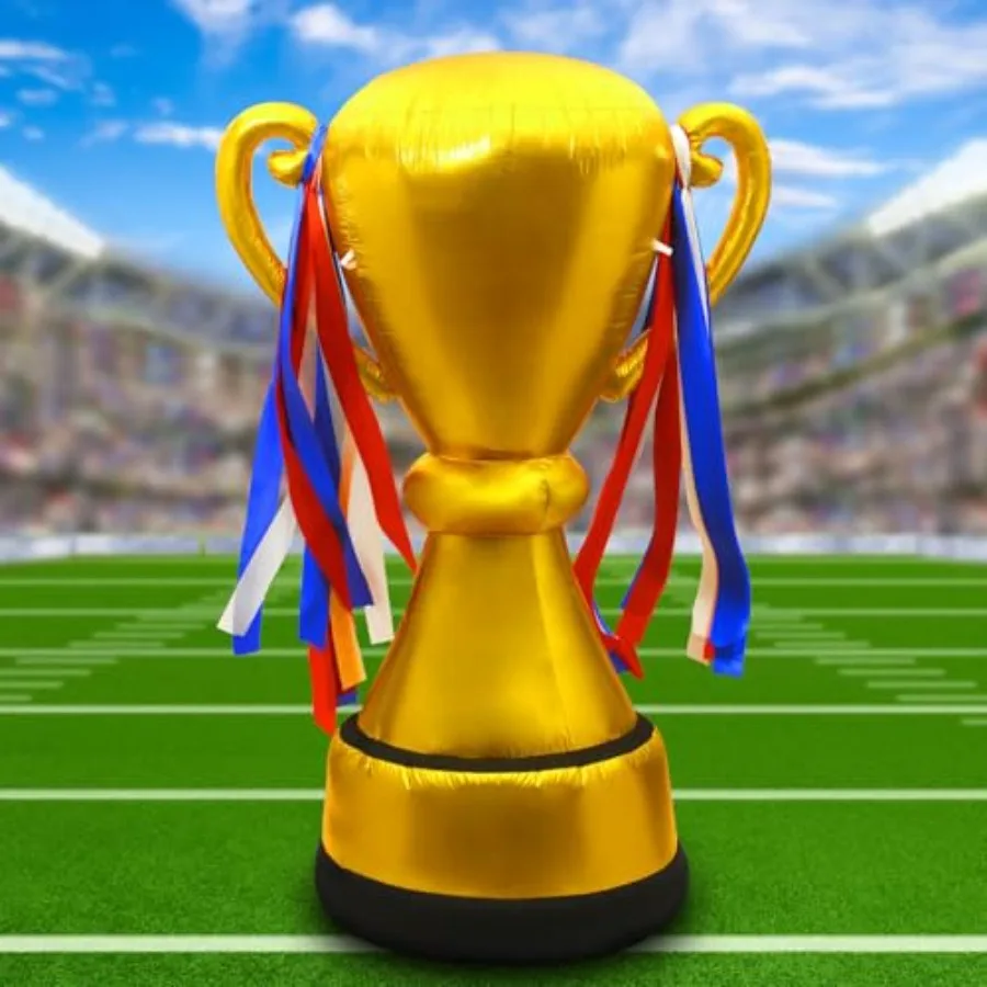 

Outdoor sports competitions: inflatable golden trophy, 6.56 ft tall, premium PVC material, vibrant gold color, weather-resistan