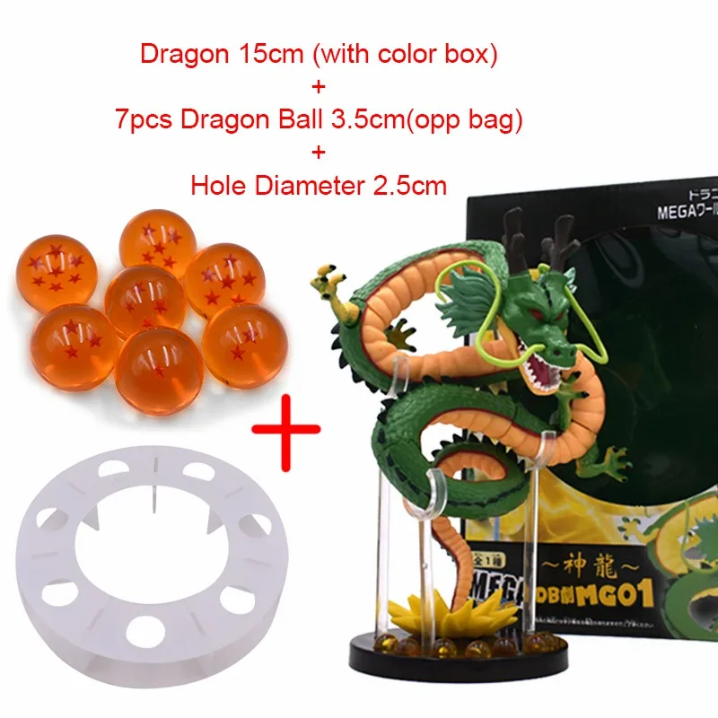 Dragon Ball Z Shenlong Figures Set Esferas Del Dragon and 7 Stars Dragon Crystal Balls 3.5cm Shelf Figurine Collection Model Toy