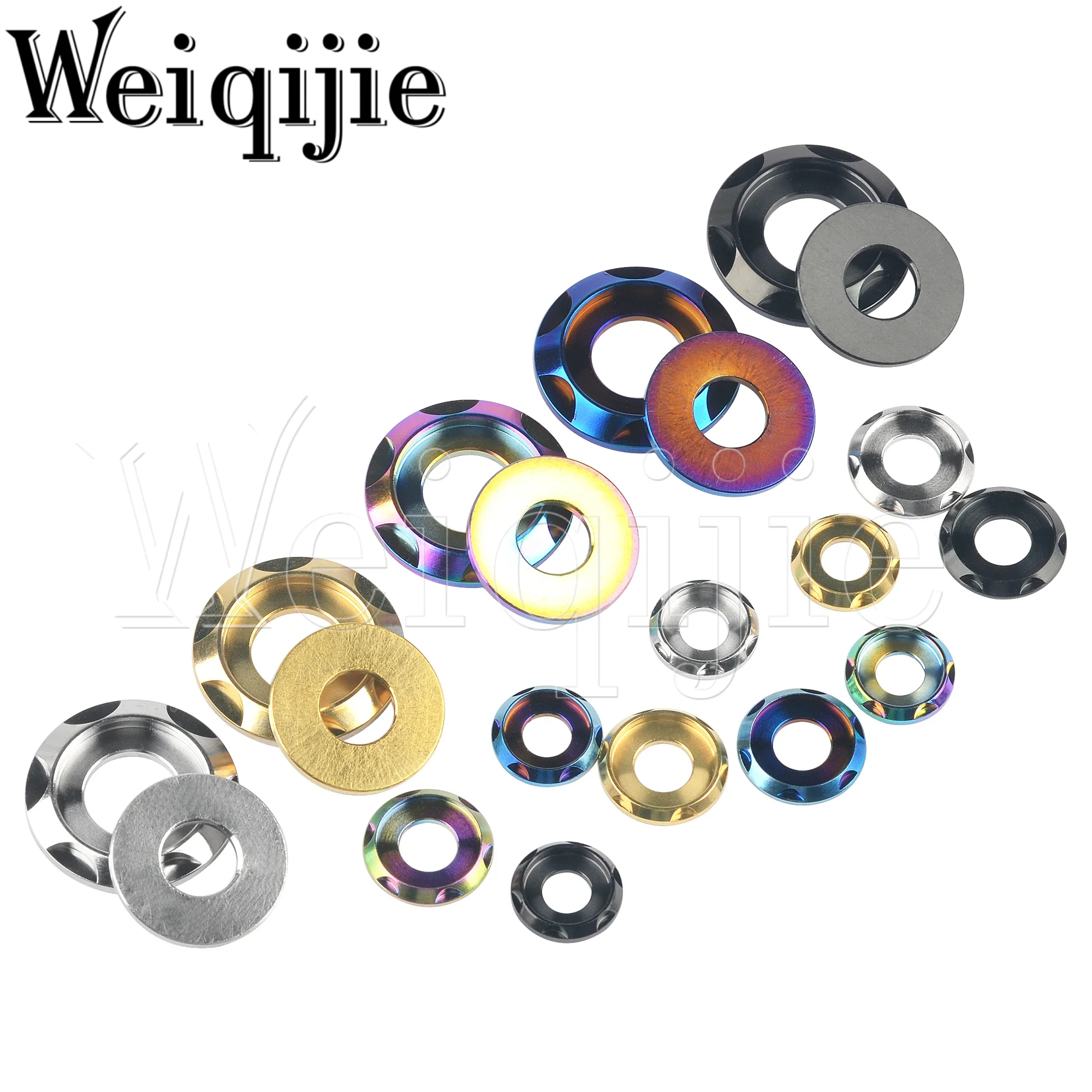 Weiqijie Titanium Washer M5 M6 M8 M10 Step Gasket for Bicycle Motorcycle Car Fancy Decorative Washer