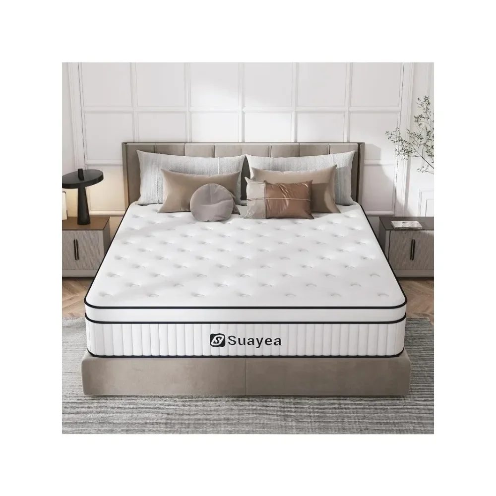 10 Inch Full Size Mattress in a Box, Medium Firm Matterss with Pocket Spring and Soft Foam, Ultimate Motion Isolation