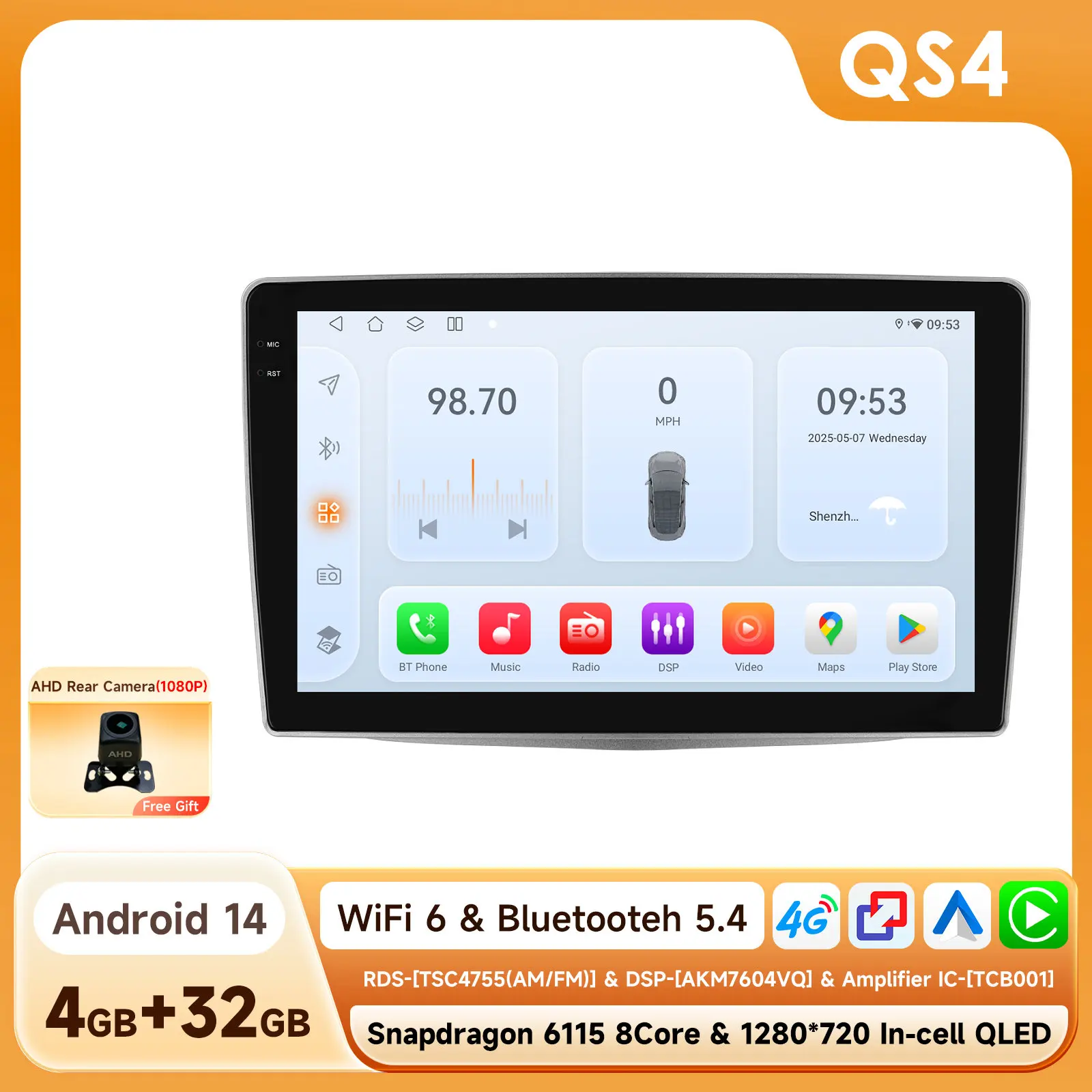 Android Auto Multimedia Speler voor Alfa Romeo MiTo 955 2008-2016 Autoradio Intelligente Carplay GPS Door Snapdragon 6115