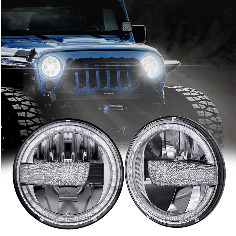 

7 Inch 100W LED Headlight With DRL Daytime Running Light High Low Beam Amber Turn Signal For Jeep Wrangler JK CJ TJ