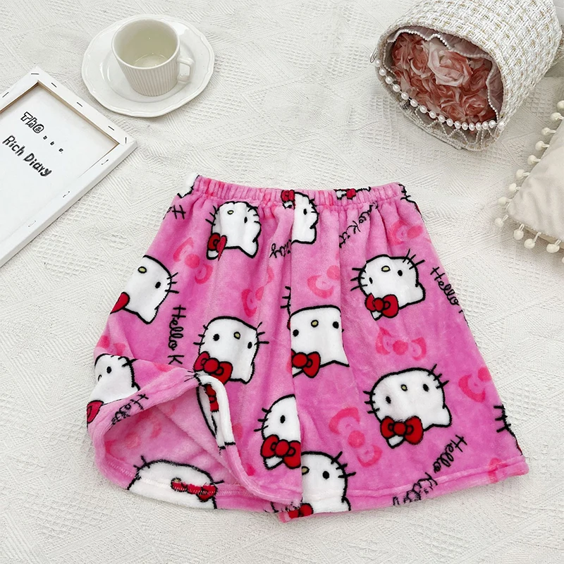 2024 New Sanrio Hello Kitty Summer Athletic Shorts Pants Kawaii Y2K Flannel Ladies Winter Pajama Pants Girl Gift Women Home Pant