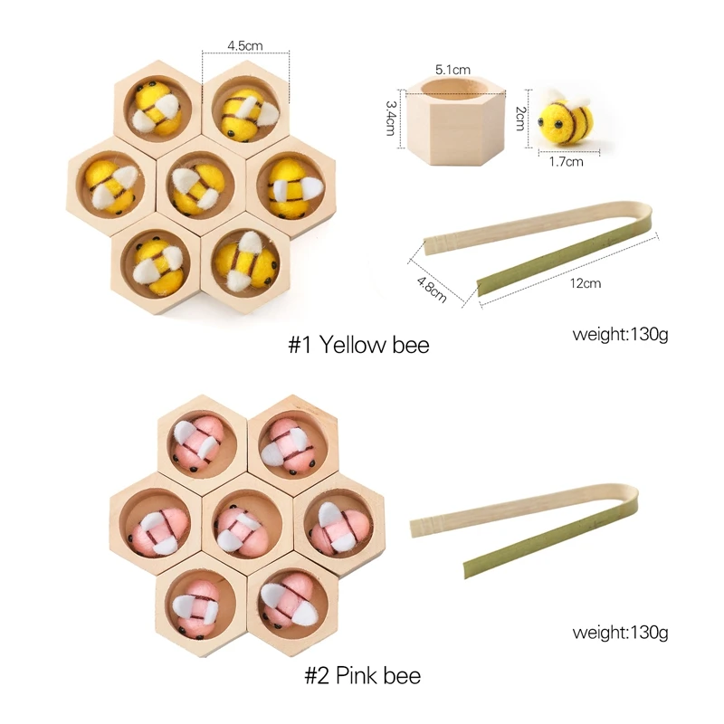 Giocattoli di smistamento di api Montessori in legno giocattoli sensoriali di smistamento a nido d'ape per bambini scatola esagonale educativa che conta giocattoli di Puzzle