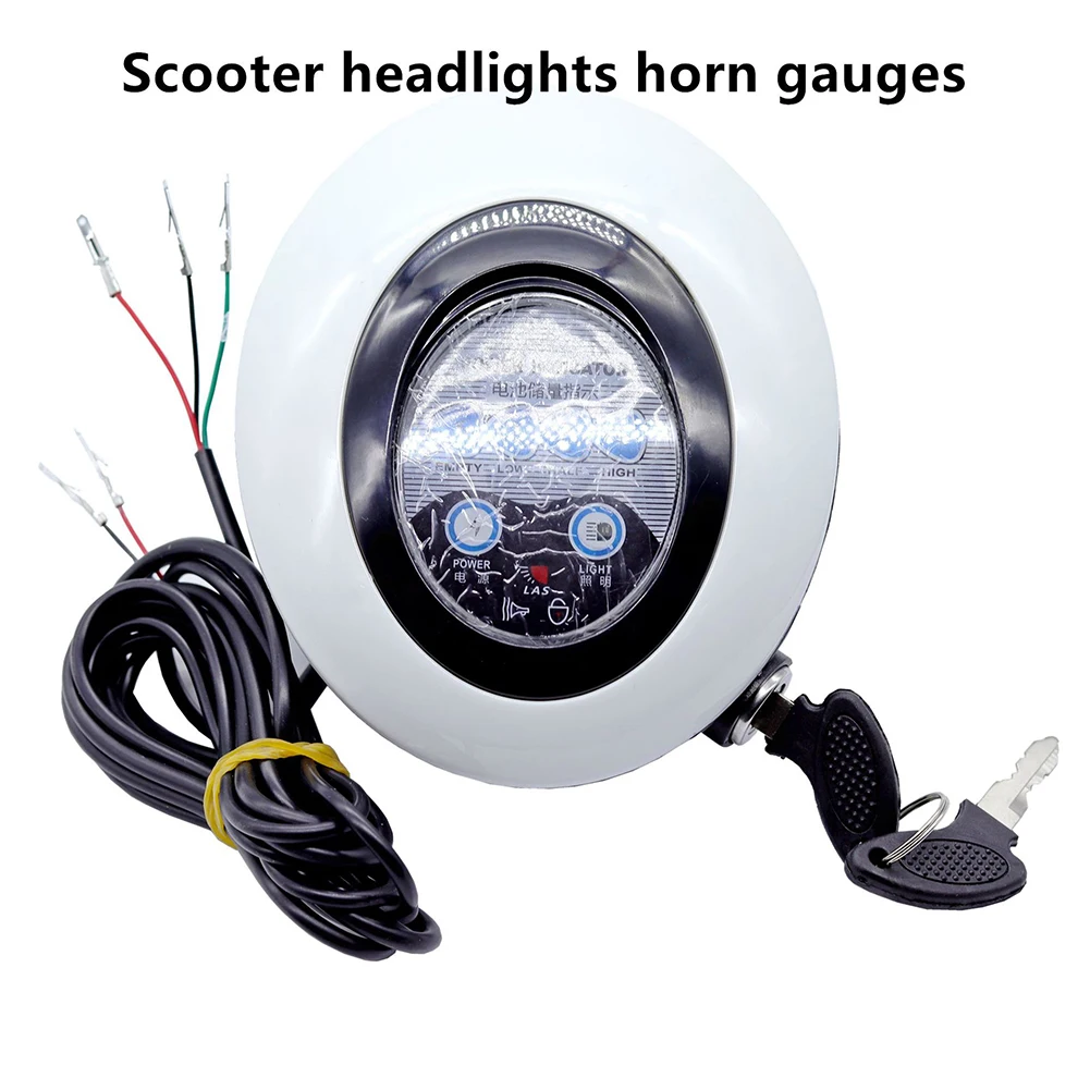 Electric Bike Key Horn and Headlight Multifunctional Scooter Display Dashboard Vehicle Light Battery Level Indicator