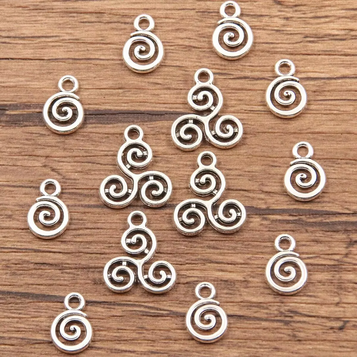 50PCS 2 Style Metal Alloy Geometry Charms Double Sided Hollow Round Pendant For Jewelry Buckle Making DIY Handmade Craft
