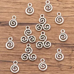 50PCS 2 Style Metal Alloy Geometry Charms Double Sided Hollow Round Pendant For Jewelry Buckle Making DIY Handmade Craft