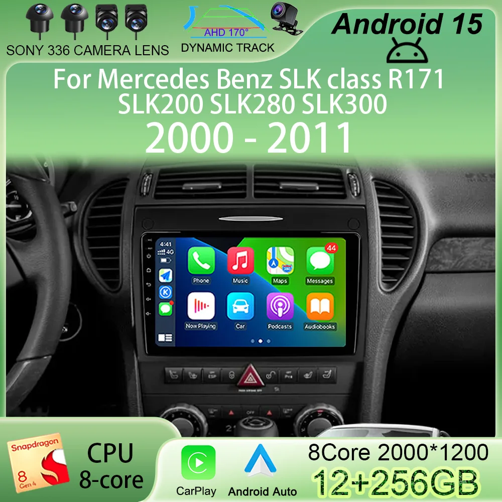 

Car Radio Android 15 For Mercedes Benz SLK class R171 SLK200 SLK280 SLK300 2000-2011 GPS Navigation Multimedia Player Stereo DSP