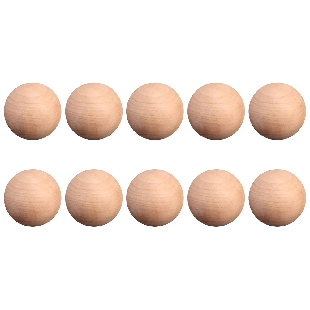

10Pcs Wood Ball Natural Solid Smooth Sanded Wooden Balls Unfinished Craft Supplies for Painting Decoration Wood Ball