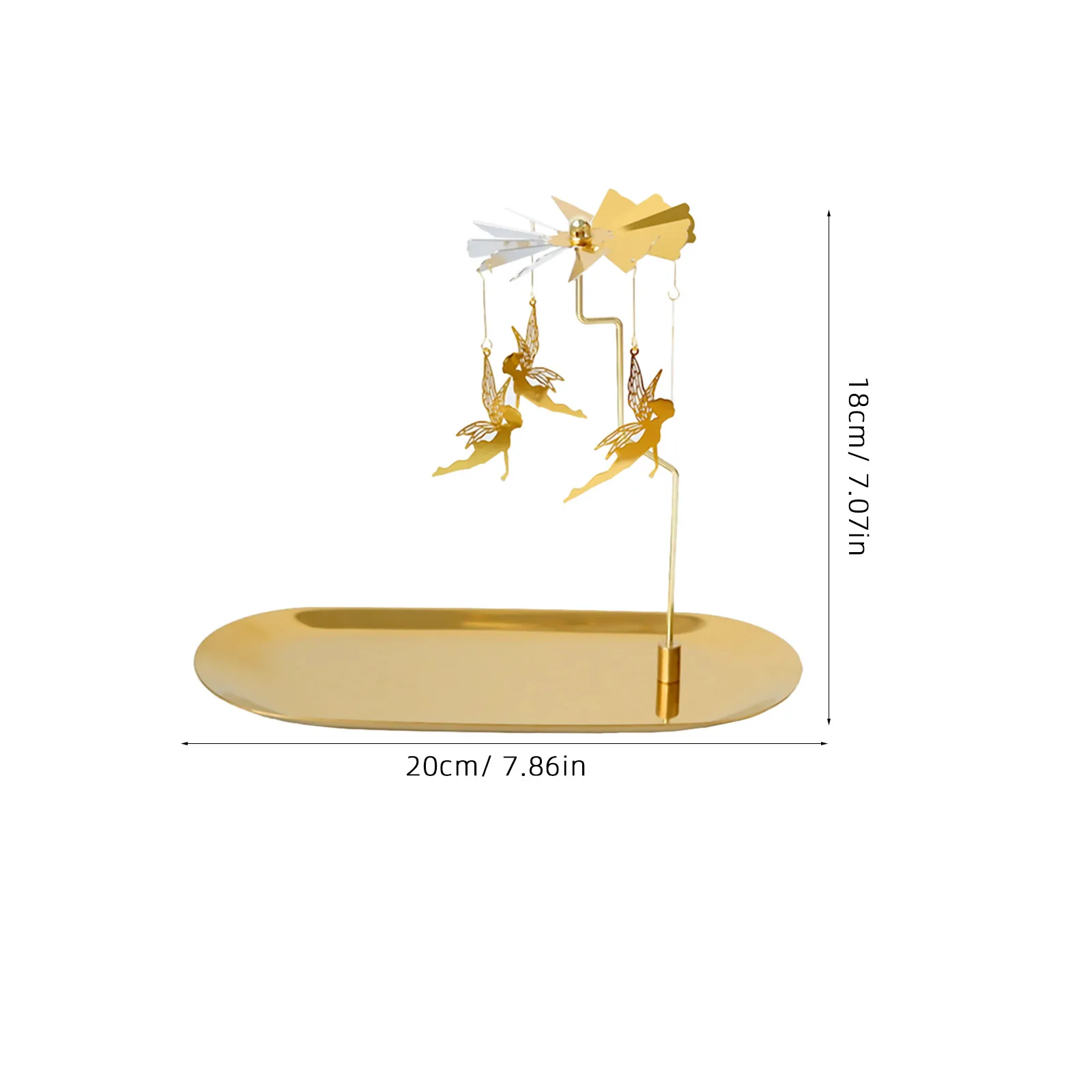 

1 set Tray Rotating Holders Golden Festive Table Decoration Aromatherapy Rack Romantic Iron Candlestick