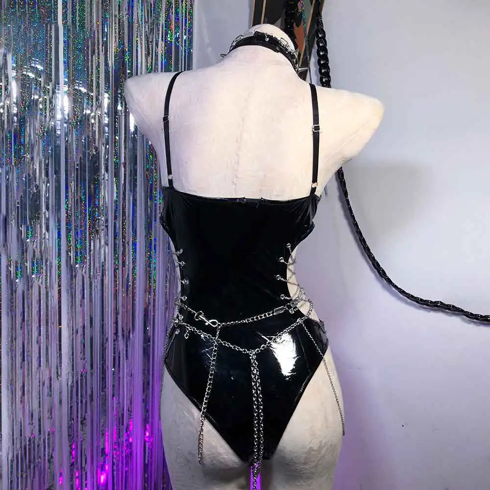 Catena fatta a mano Y2K Halter Canotta TOP Emo E-Girls Grunge Fai da te Kawaii Goth Harajuku Fashion Revival Punk Rock Gothic Tank Eco