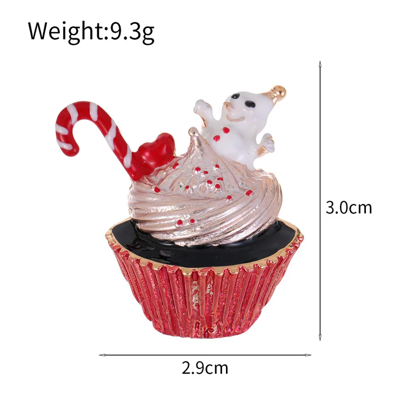Christmas ice cream cane snowman brooch, high-end pin, pin fastening clothing accessories, decorations, corsages