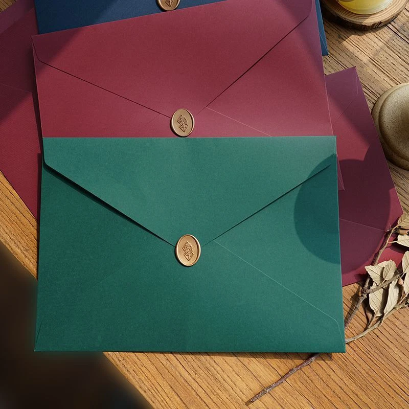 Imagem -03 - Bolsa de Armazenamento de Bilhete de Escritório Kraft Envelope Verde Bolso de Arquivo Retro Bolsas de Arquivo de Alta Qualidade de Negócios Papelaria 250g Pcs por Lote