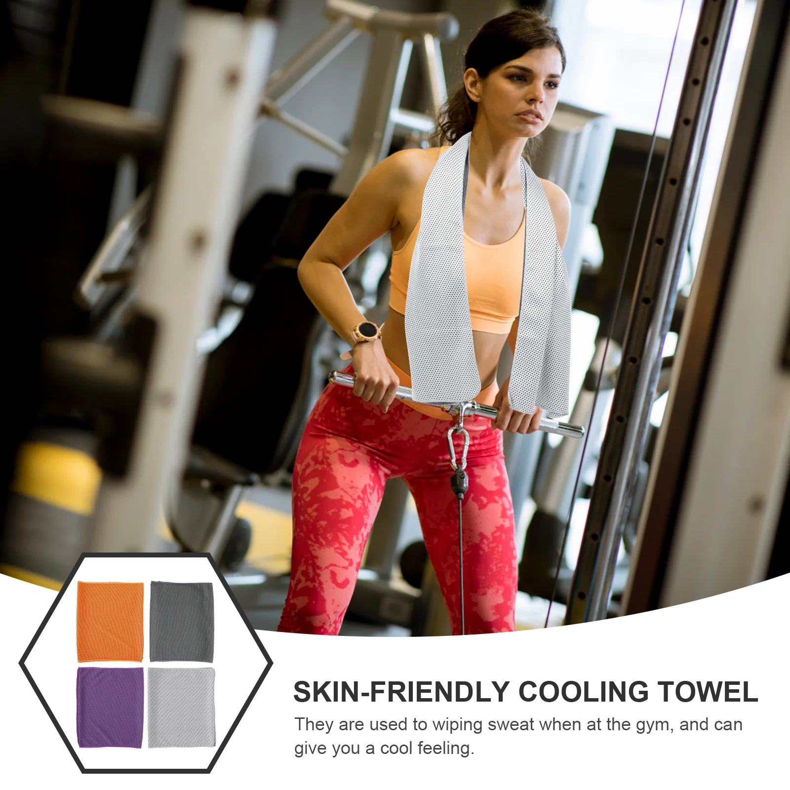 

4Pcs Cooling Towels Comfortable Ice Towels Lightweight Reusable Sweat Towel for Exercise Travel Fitness Summer Use