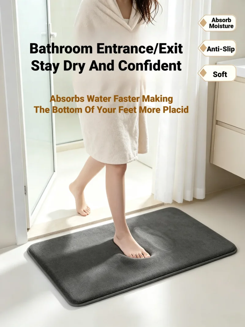 Super saugfähige, rutschfeste Badematte aus Korallenvlies für Badezimmer, Haushalt und Heimdekoration – Detail 9