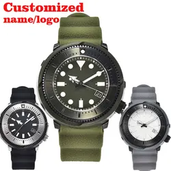 nh35 watch custom logo men's watch tuna canned watch automatic movement sapphire glass stainless steel case custom watch