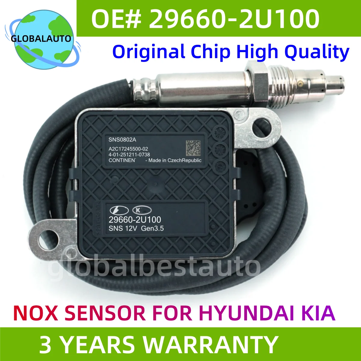 

29660 2U100 29660-2U100 296602U100 High Quality NEW Nitrogen Oxygen NOx Sensor For Hyundai KIA