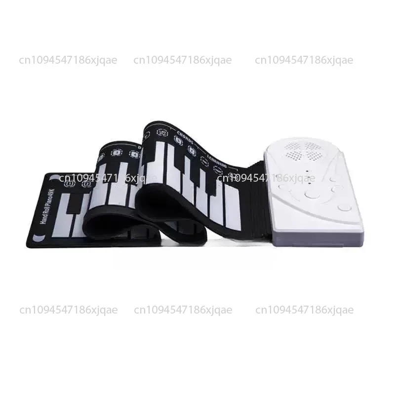 49-key Black and White Hand-rolled Piano Performance Examination Portable Learning Instrument Silicone Keyboard