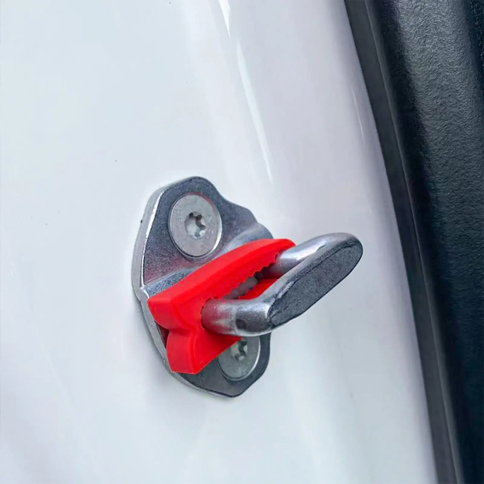 4pcs Universal Car Door Lock Damper Buffer Deadener Seal Shock-Absorbing Reduce Noise Silicone Door Latch Protective Cover