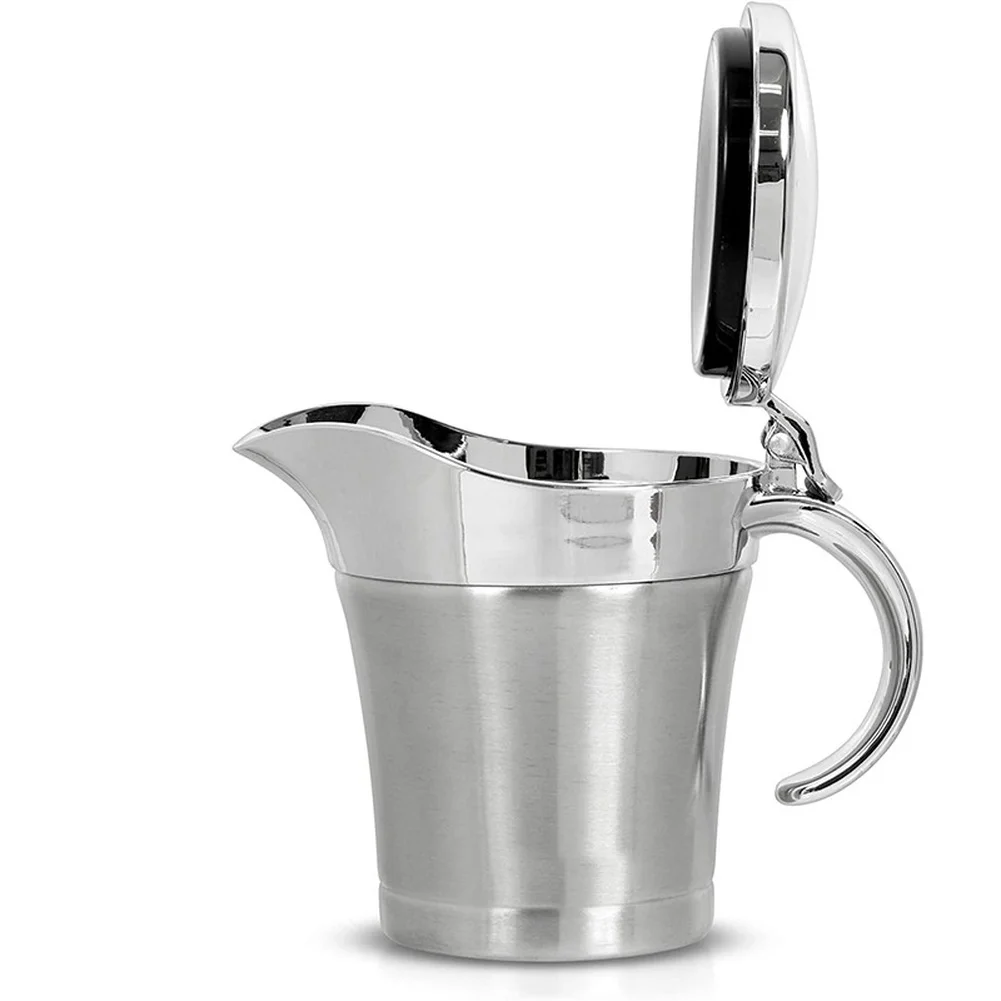 Small Stainless Steel Sauce Jug for Gravy Tomato Sauce For Steak Serving 304 Grade Rust Resistant with Secure Lid