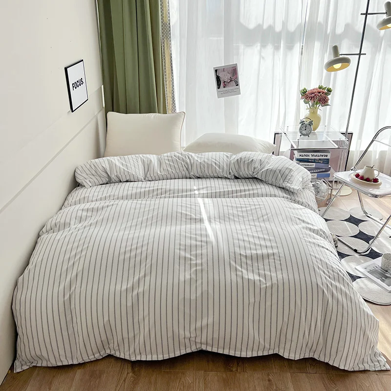Stripe Duvet Cover 150x200 Simple Style Comforter Covers Queen Size housse de couette Skin-friendly Home Bed Linen(No Pillowcase