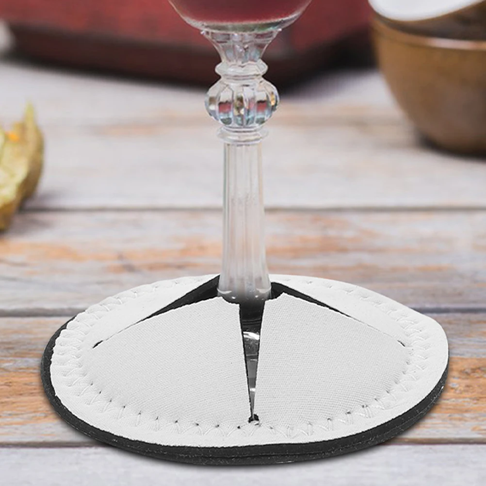 

5pcs Glass Red White Sublimation Heat Transfer DIY Design Party Home Use Stable Base Compact Insulator for Drinks