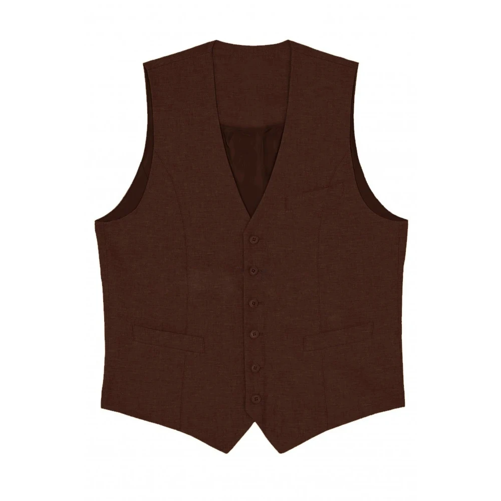 سترة كتان للرجال بدلة صدرية للرجال فستان رجالي جيليه بدون أكمام أنيق للعمل كلاسيكي