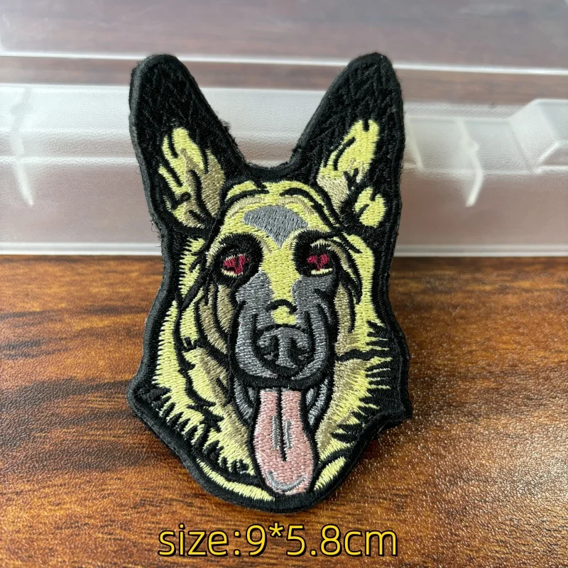 German Shepherd Embroidered Tactical Patches Hook&Loop Emblem Military K9 Goggles Dog Morale Badge Backpack Stickers