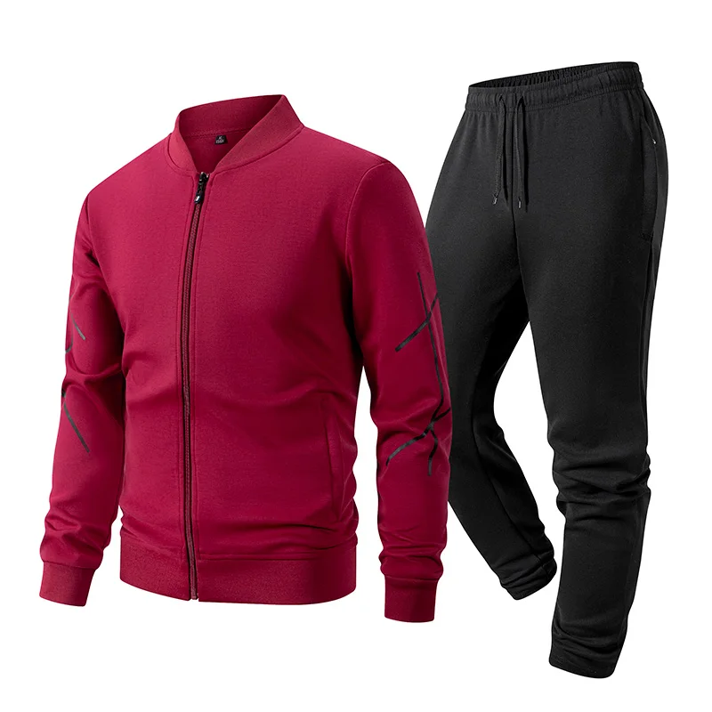 

Мужской спортивный костюм, новые осенне-зимние костюмы, повседневные комплекты спортивной одежды для мужчин, куртка на молнии + брюки, комплекты из 2 предметов, спортивный костюм для бега